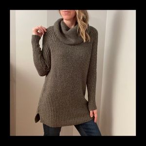 Long Soft Turtleneck Knit Sweater Dress